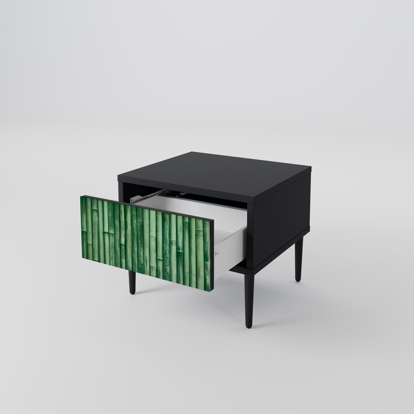 Comodino NATURAL GREEN in finitura nera
