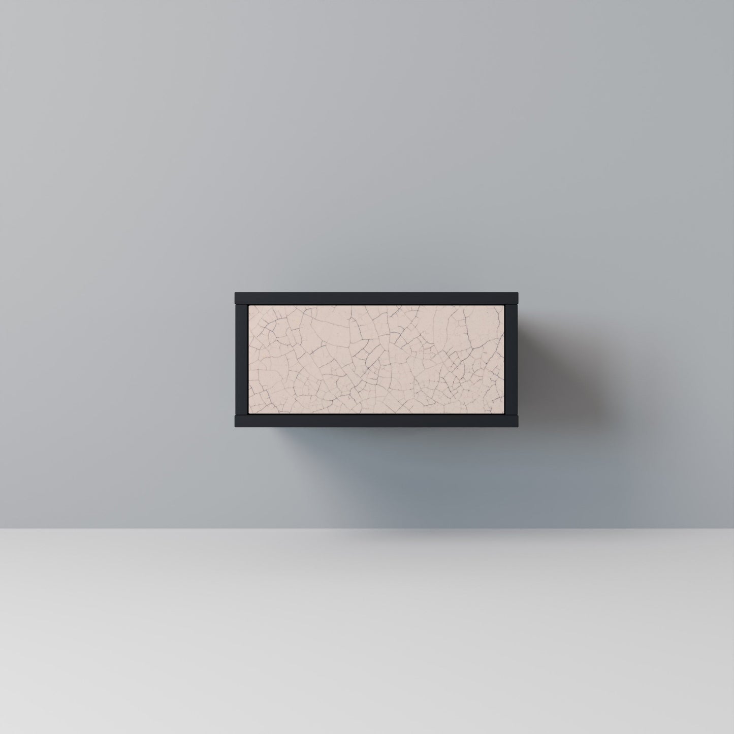 Comodino con texture in ceramica, finitura nera