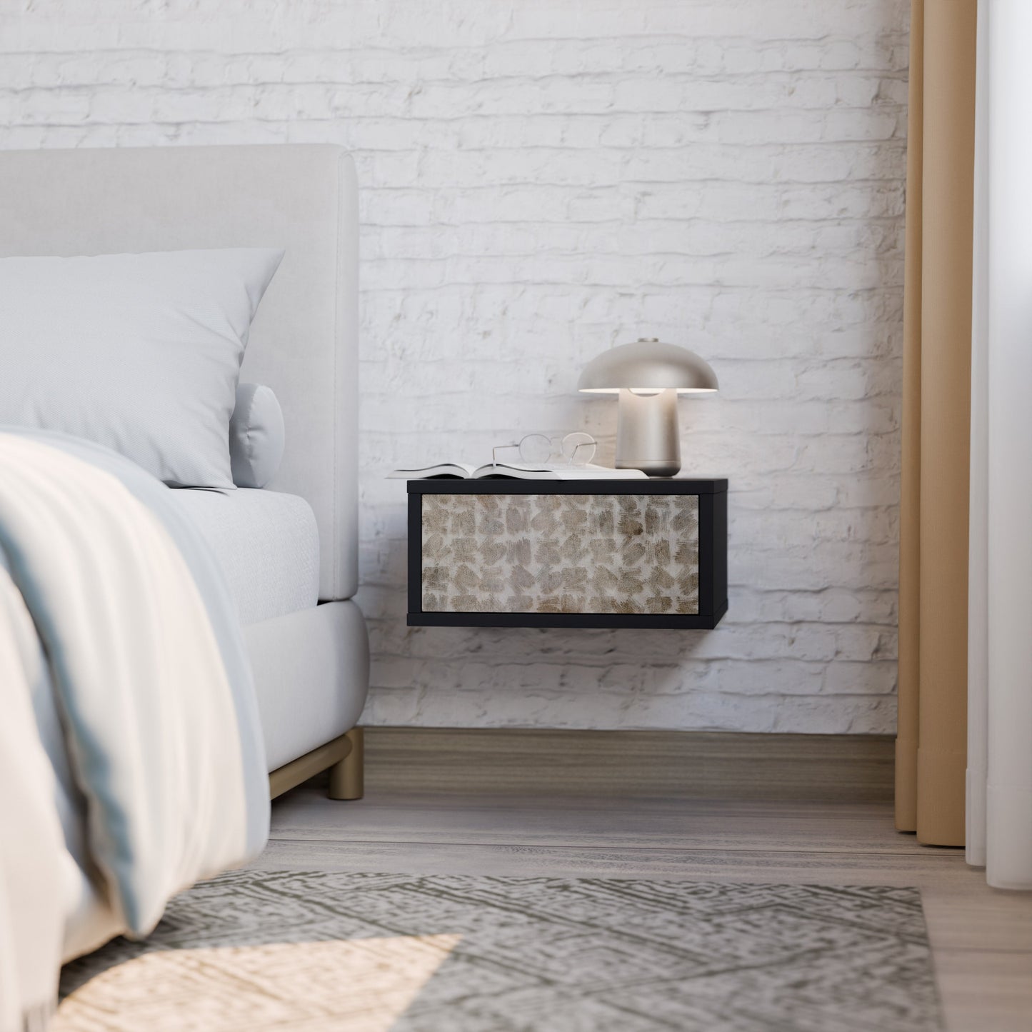 SLIGHTLY BLURRED Nightstand in Black Finish