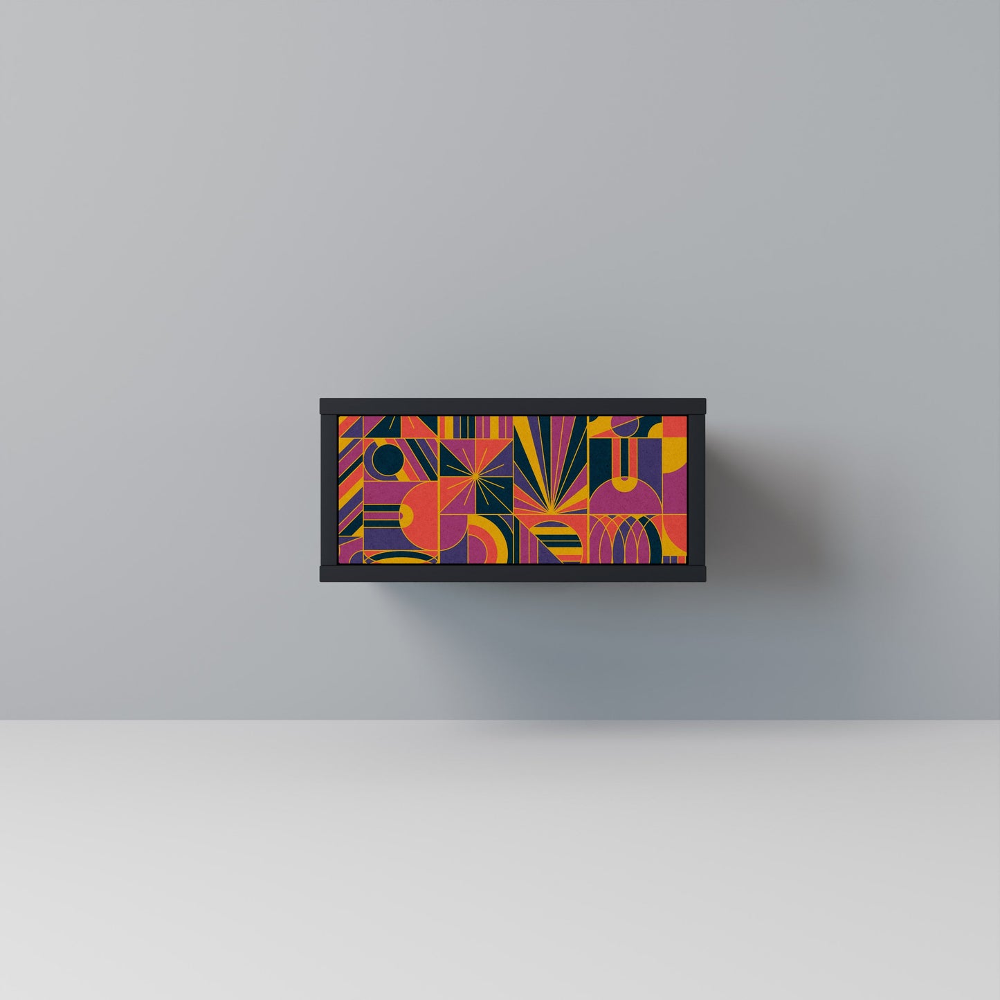 ELECTRIC PATTERNS Nightstand in Black Finish