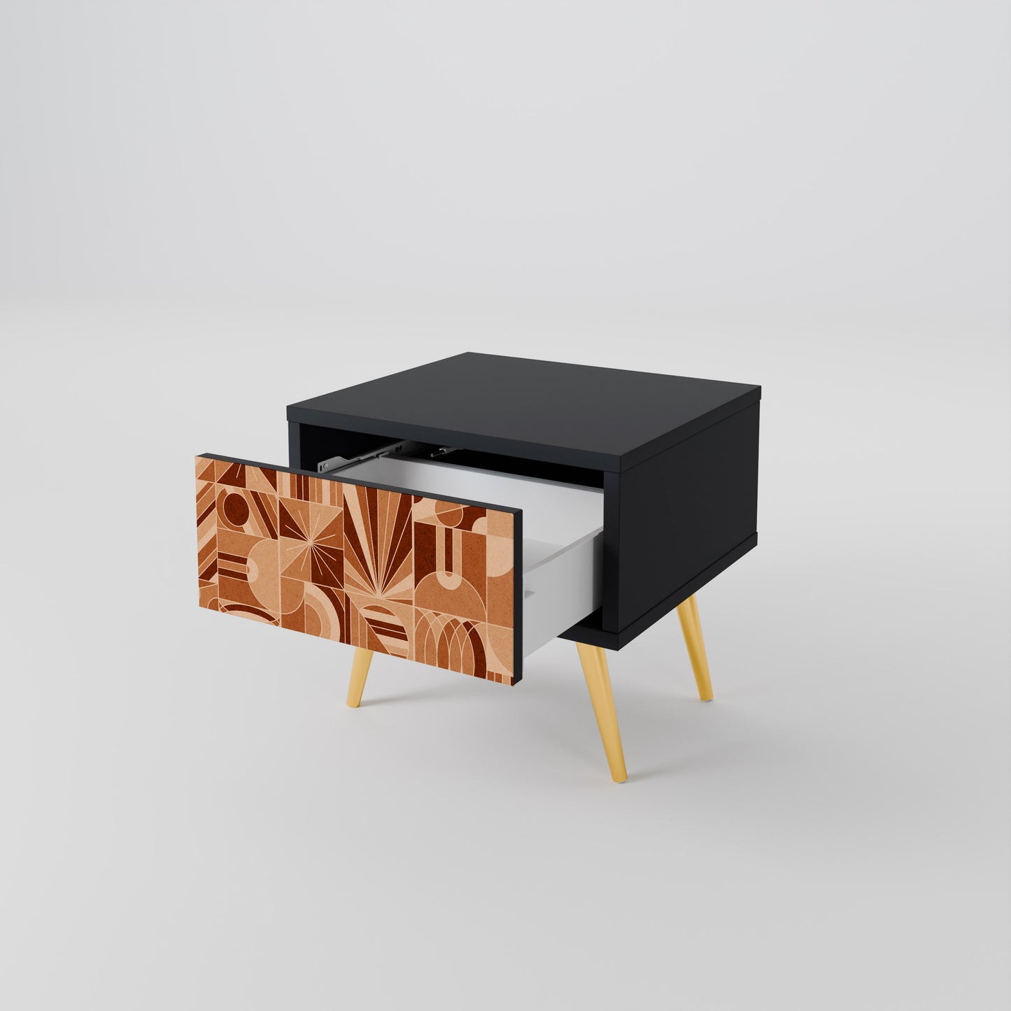 PRISM MOSAIC Nightstand in Black Finish