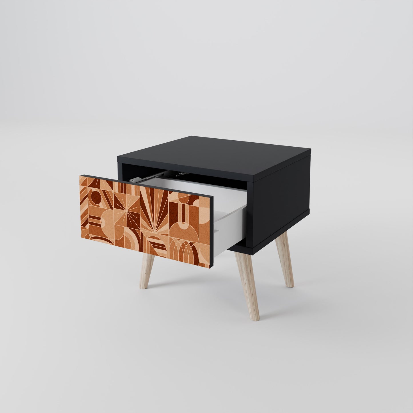PRISM MOSAIC Nightstand in Black Finish