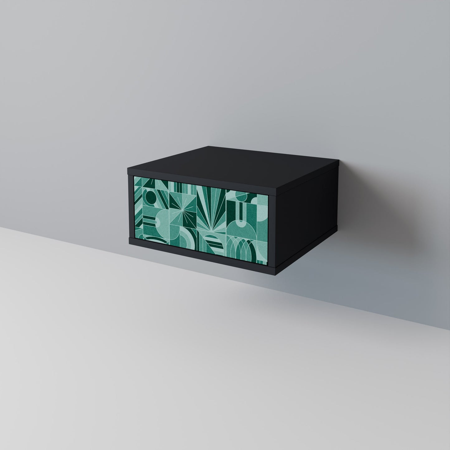 HARMONIC GRID Nightstand in Black Finish