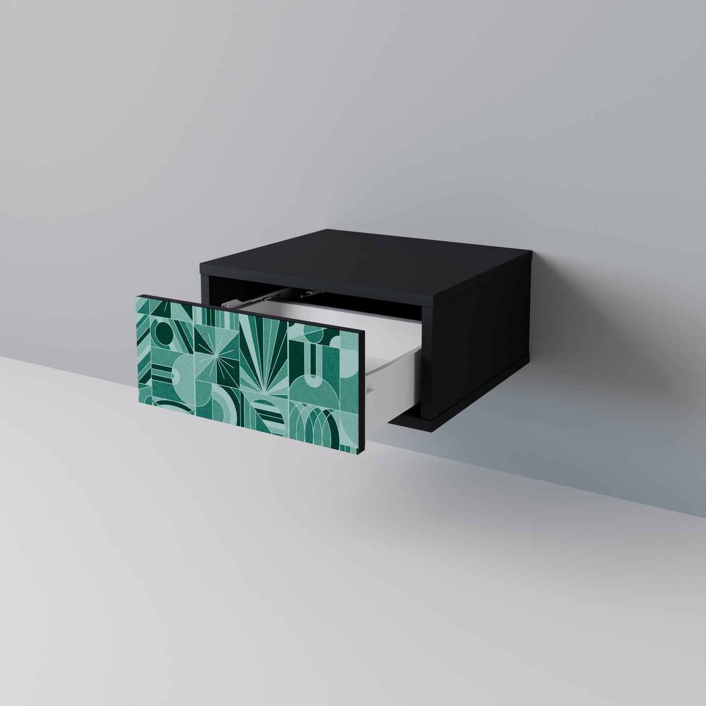 HARMONIC GRID Nightstand in Black Finish