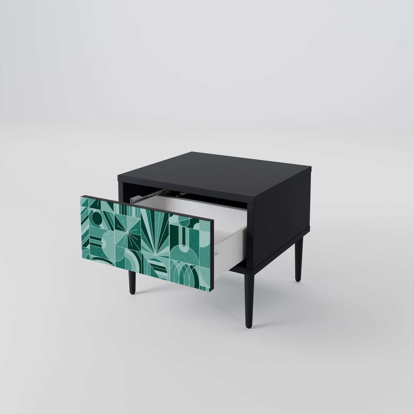 HARMONIC GRID Nightstand in Black Finish