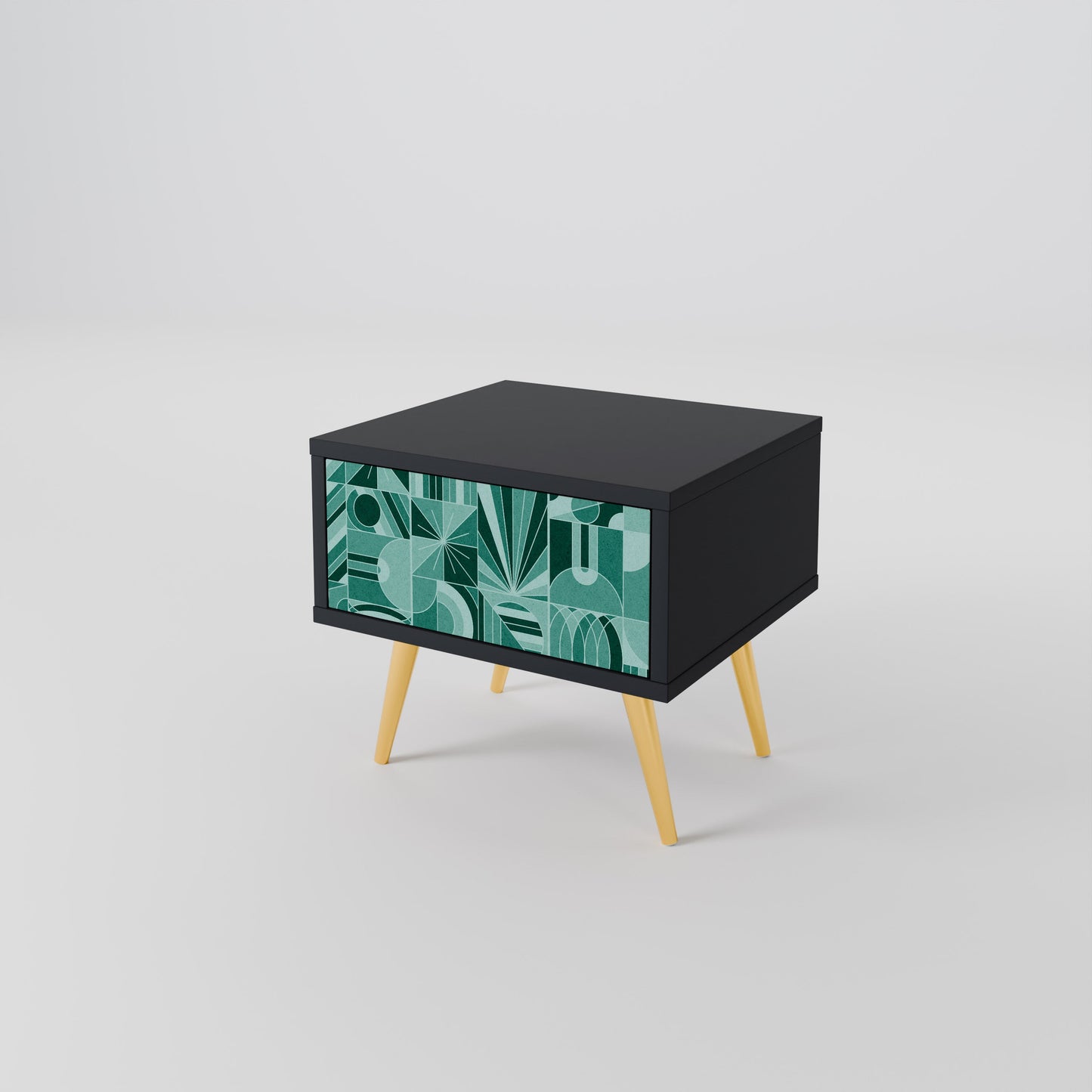 HARMONIC GRID Nightstand in Black Finish