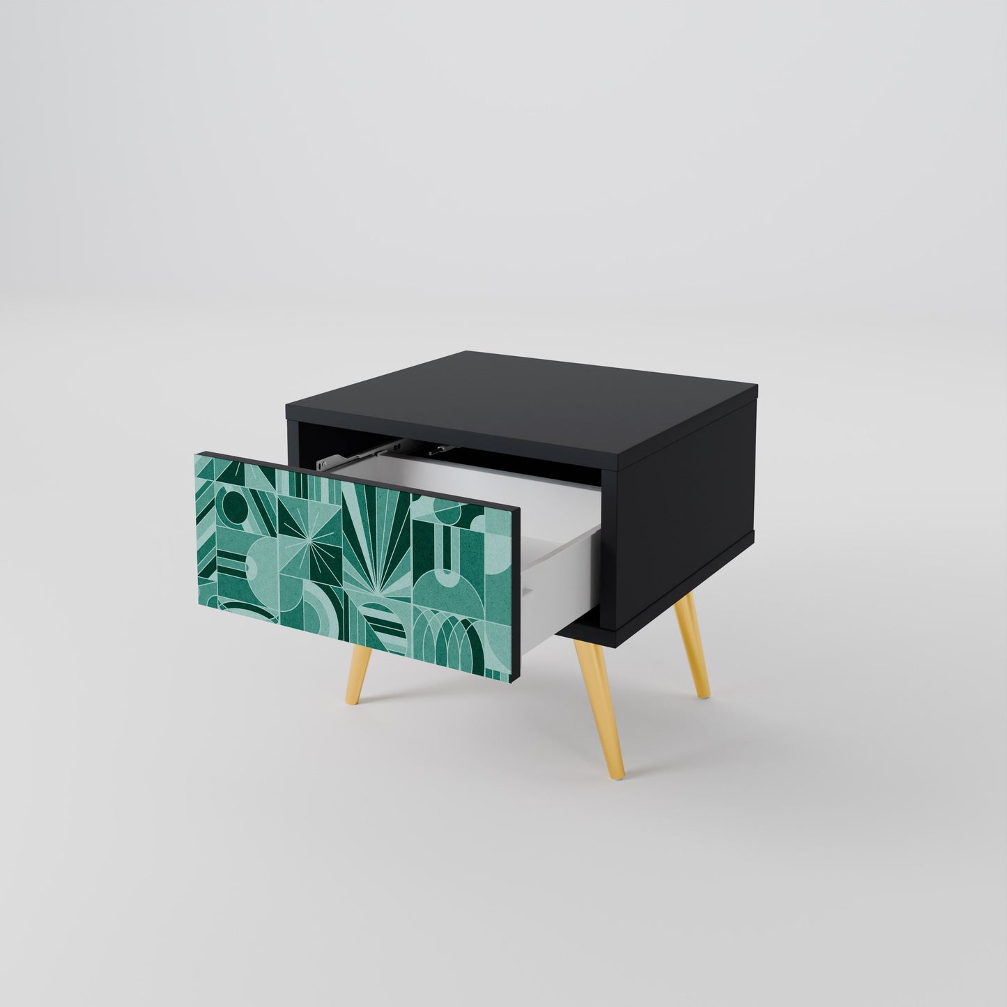 HARMONIC GRID Nightstand in Black Finish