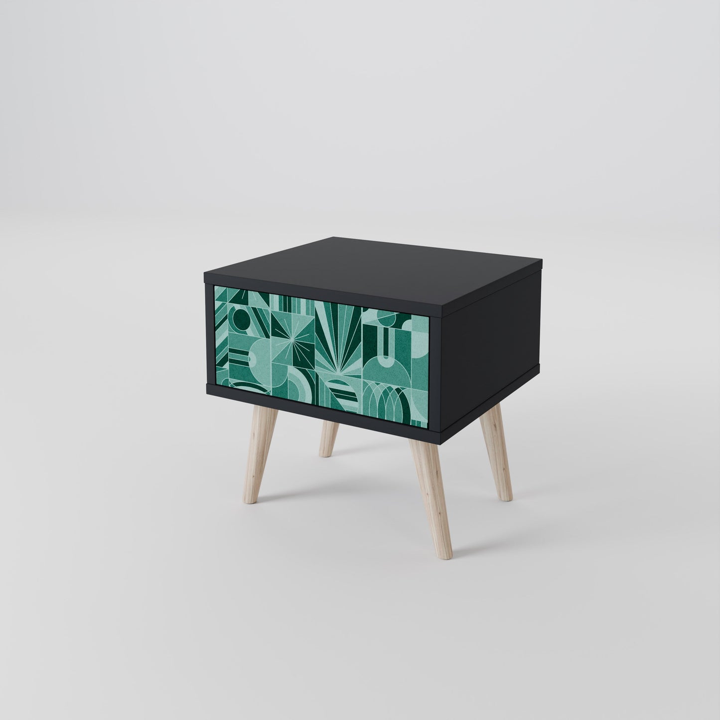 HARMONIC GRID Nightstand in Black Finish