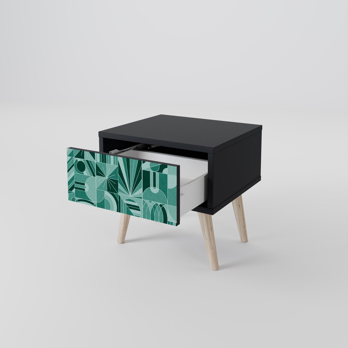 HARMONIC GRID Nightstand in Black Finish