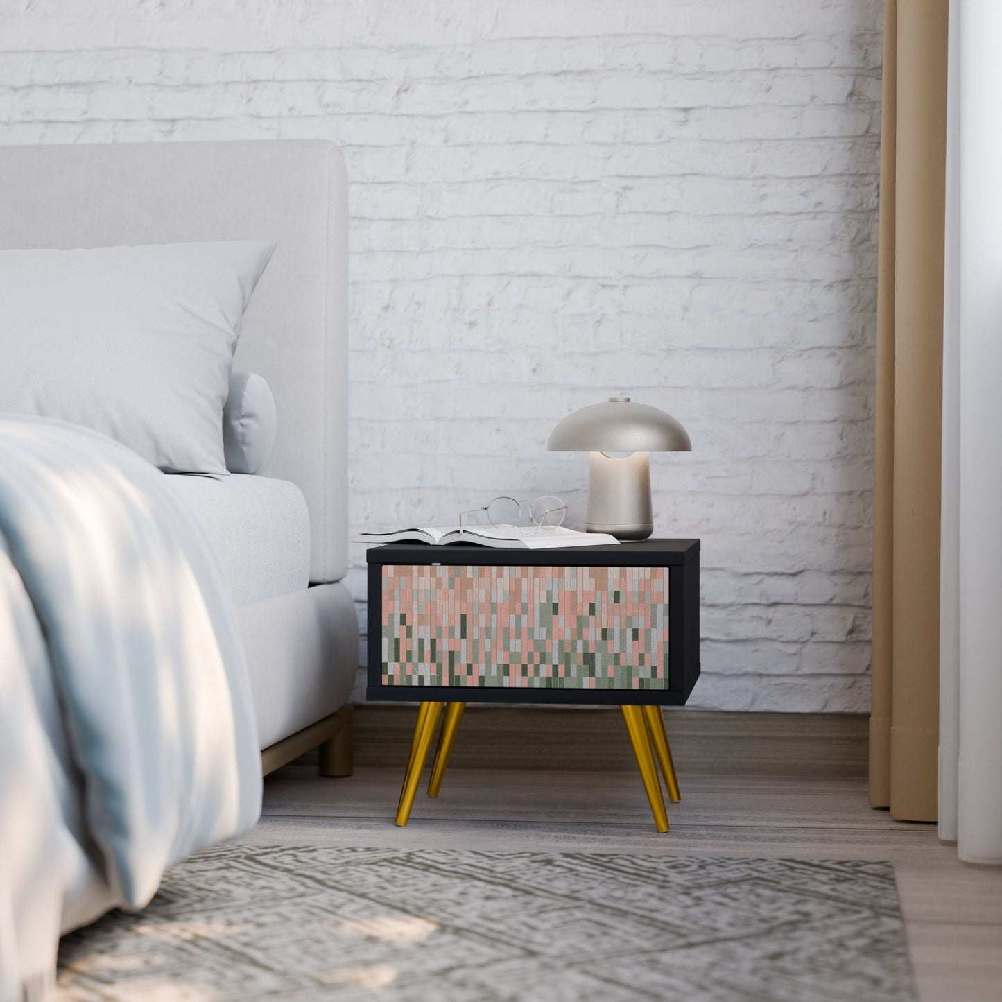 BUILDING THE FUTURE Nightstand in Black Finish