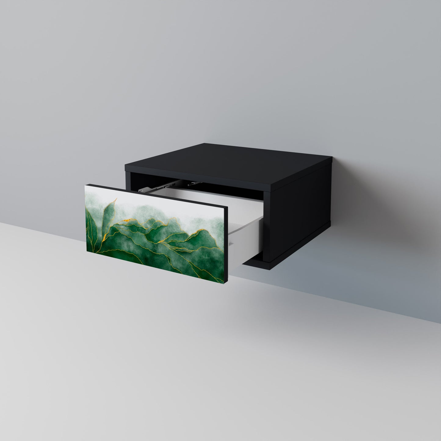 EXPENSIVE NATURE Nightstand in Black Finish