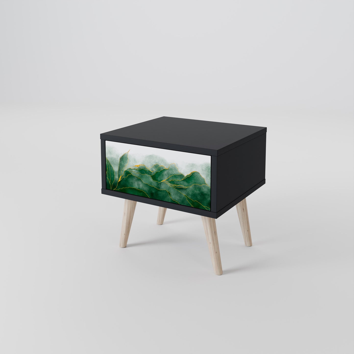 EXPENSIVE NATURE Nightstand in Black Finish