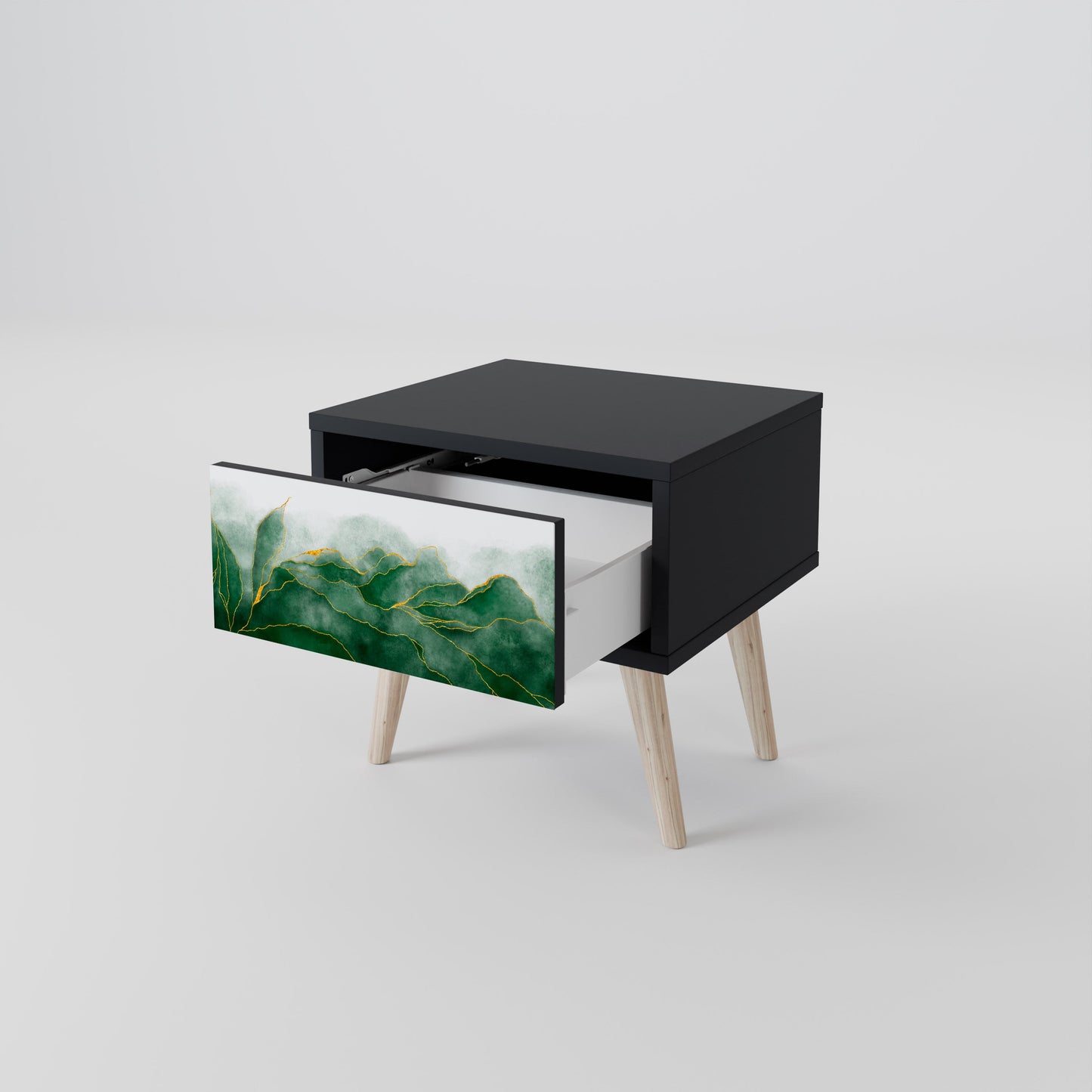 EXPENSIVE NATURE Nightstand in Black Finish