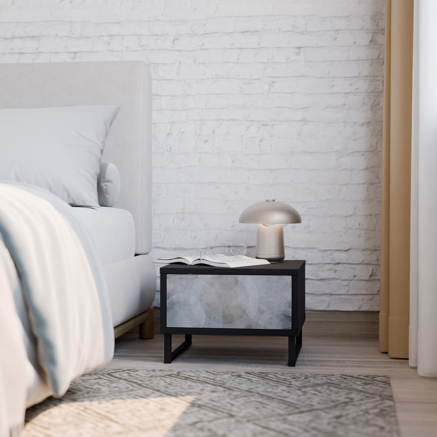 MUTED ARC Nightstand in Black Finish