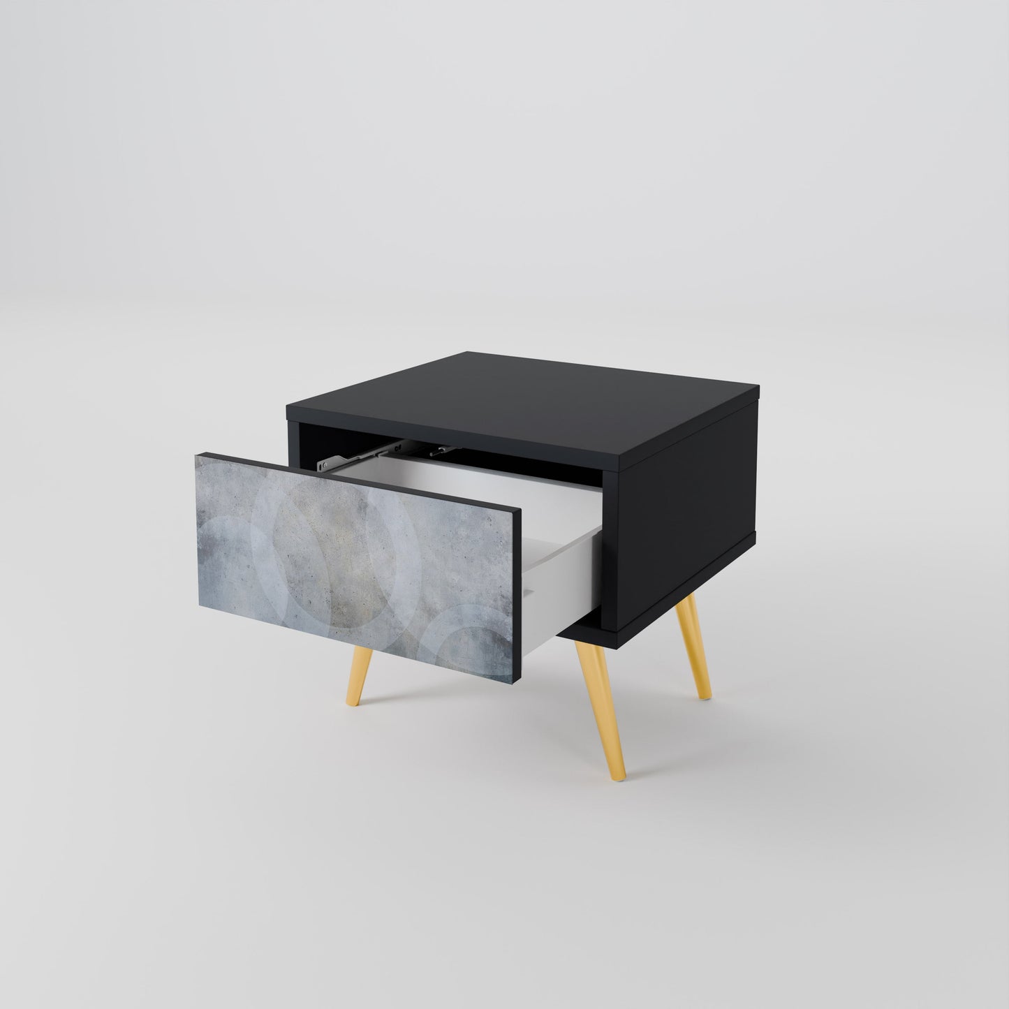 MUTED ARC Nightstand in Black Finish