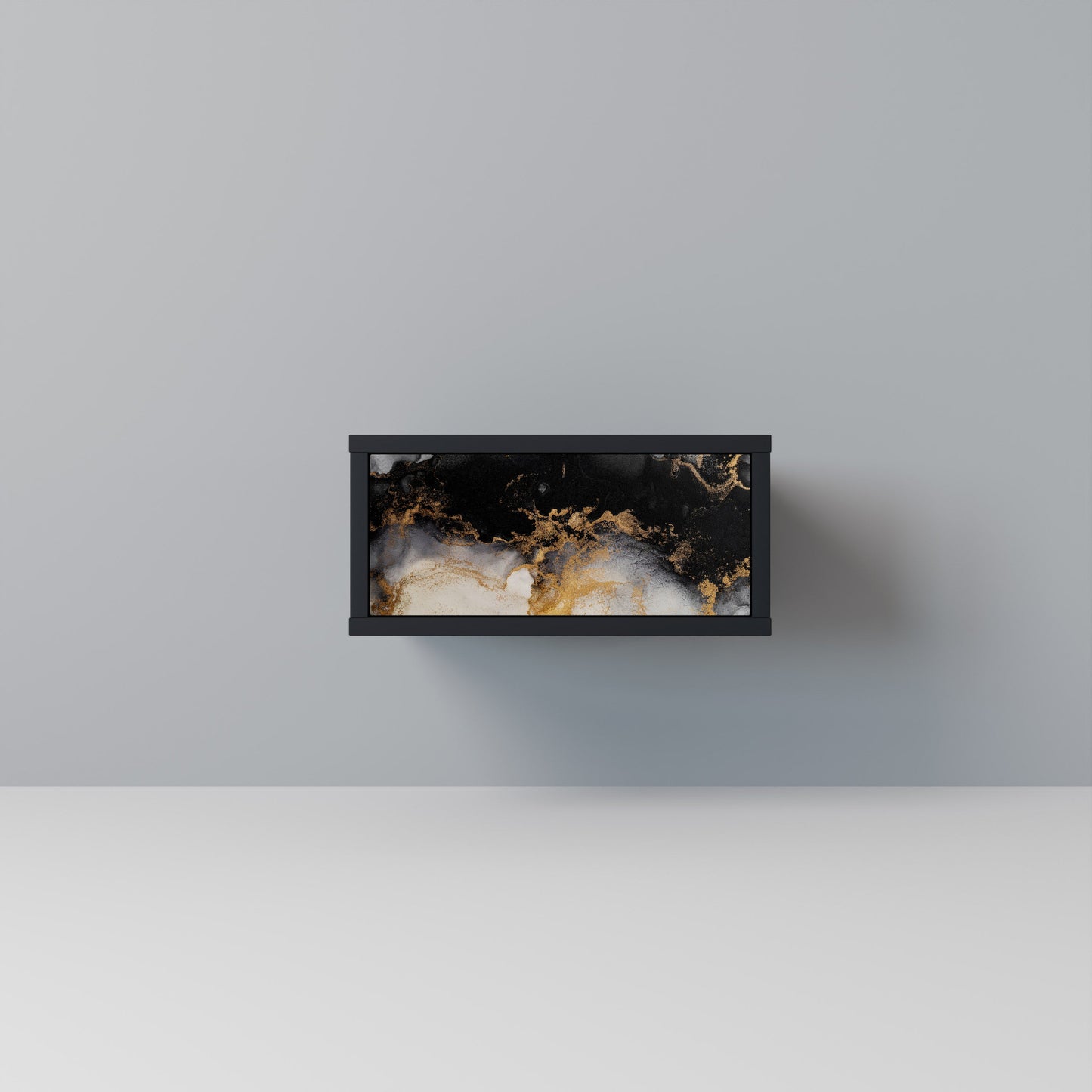 MARBLE OF TOMMORROW Nightstand in Black Finish