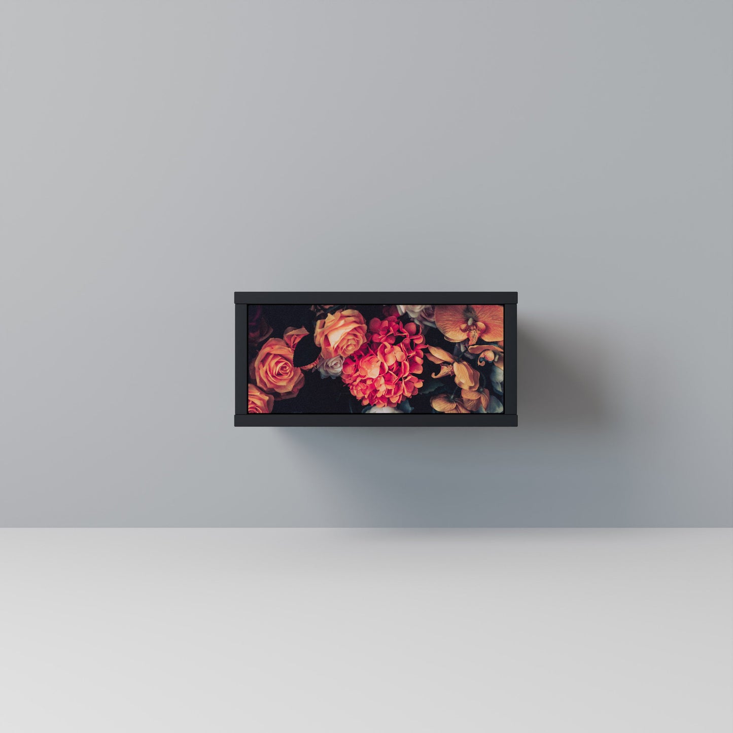 NEVERENDING BLOOM Nightstand in Black Finish