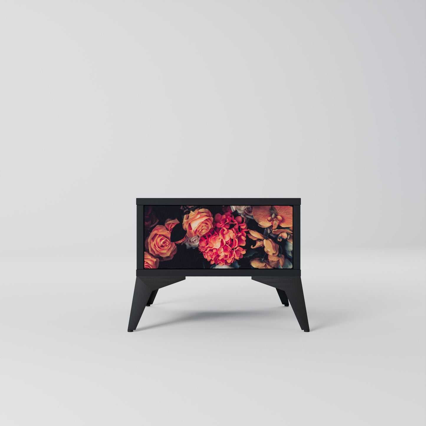 NEVERENDING BLOOM Nightstand in Black Finish