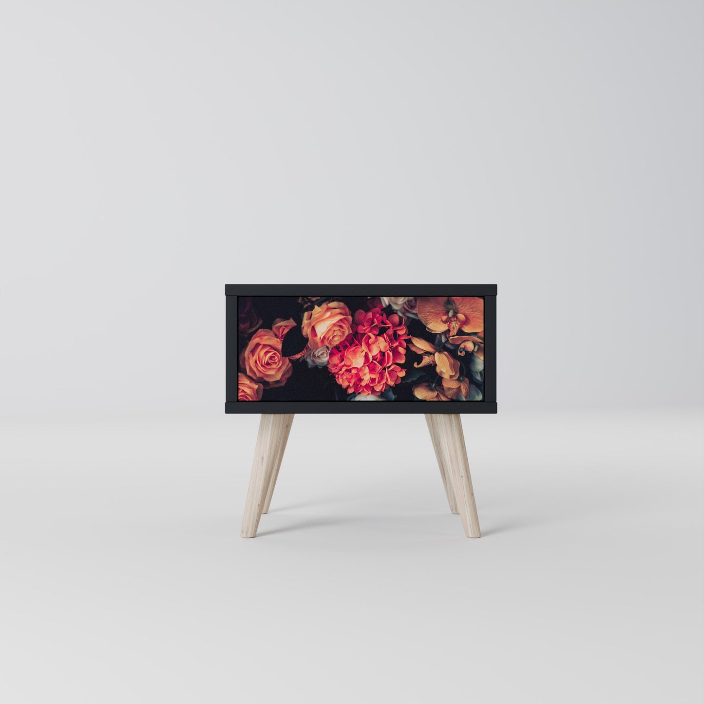 NEVERENDING BLOOM Nightstand in Black Finish
