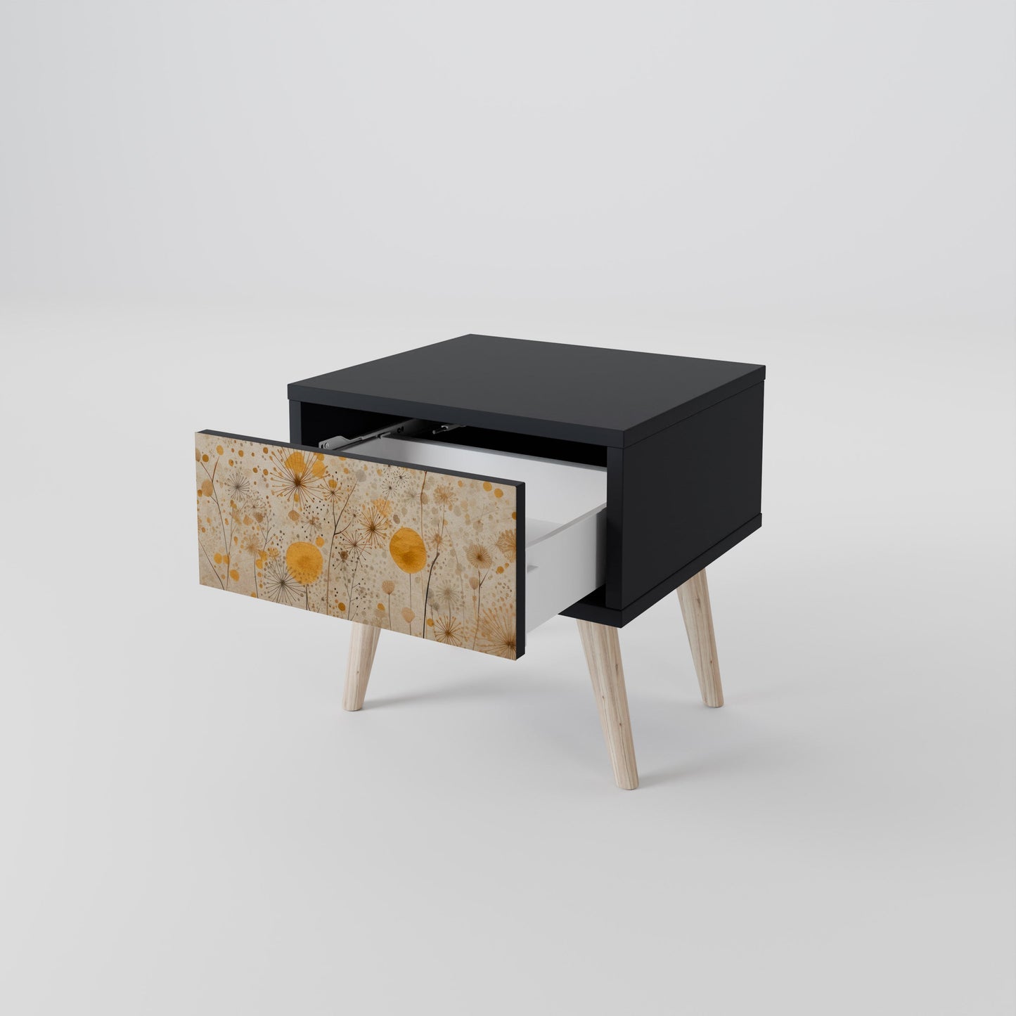 MORNING GLADE Nightstand in Black Finish