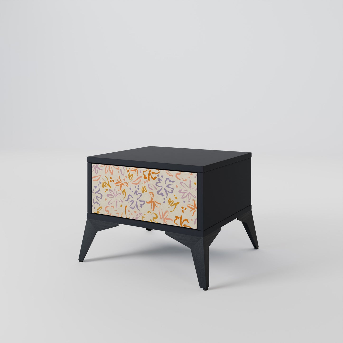 SPRING WHIMSY Nightstand in Black Finish