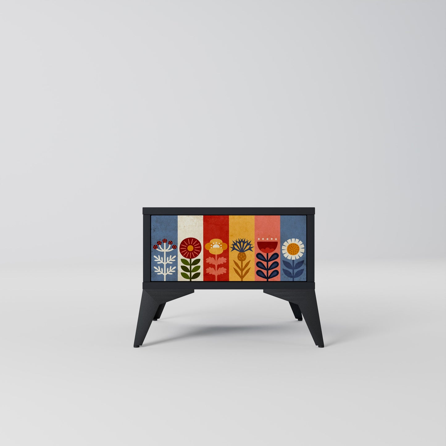 SCANDIC FLOWERET Nightstand in Black Finish