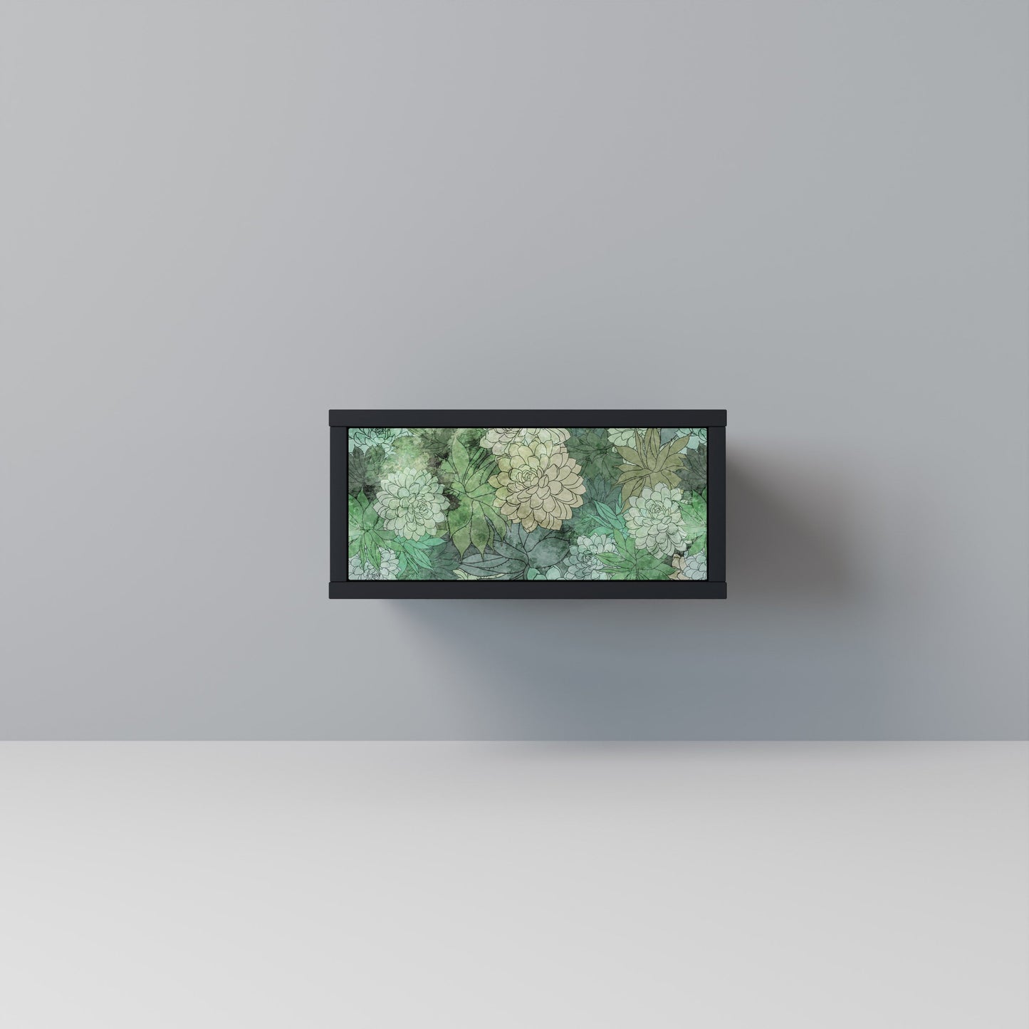SUCCULENT CLUSTER Nightstand in Black Finish