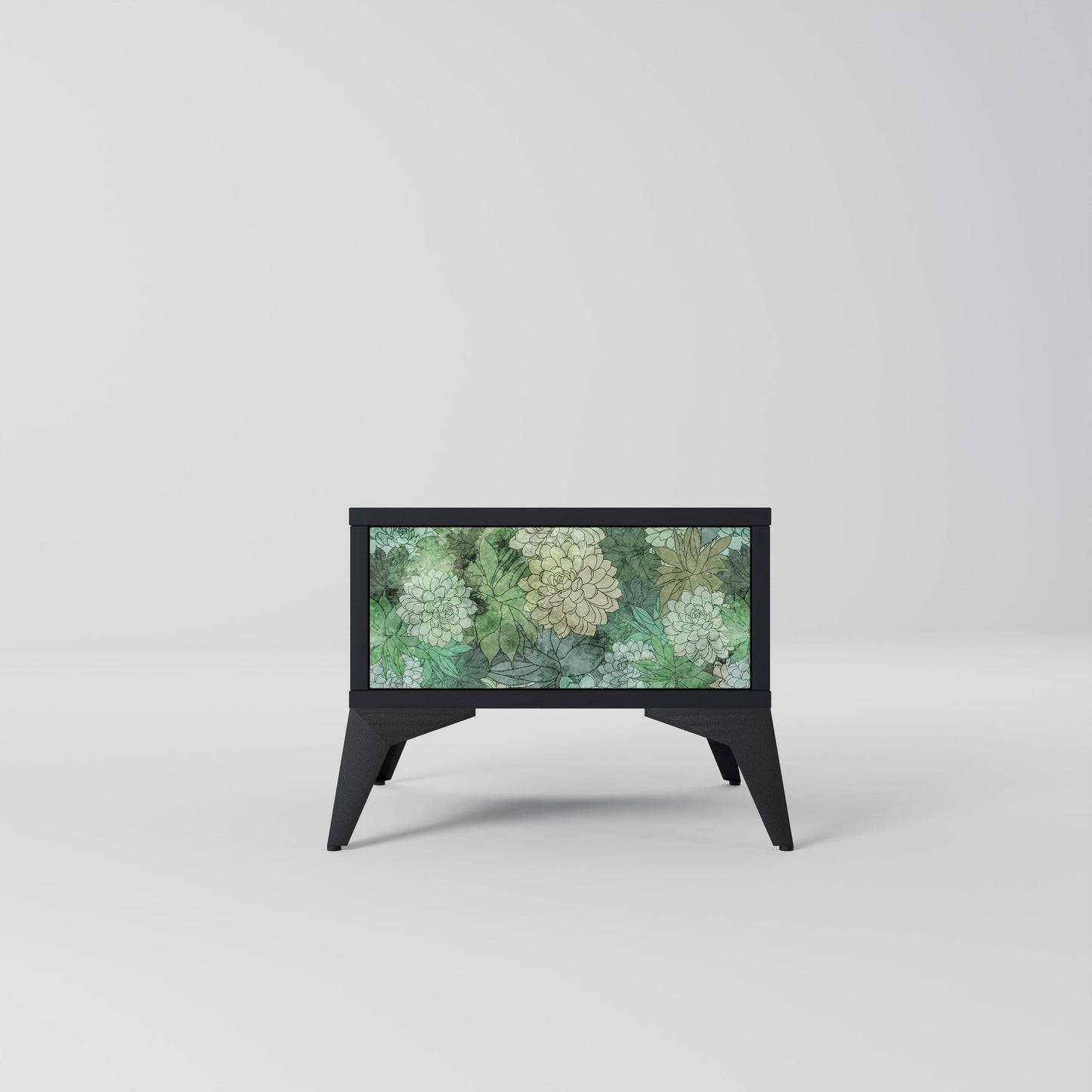 SUCCULENT CLUSTER Nightstand in Black Finish