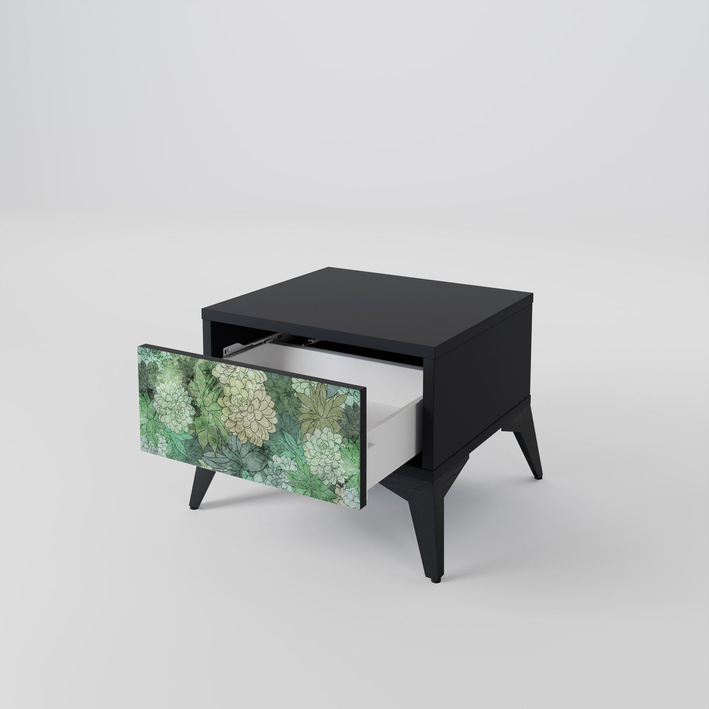 SUCCULENT CLUSTER Nightstand in Black Finish