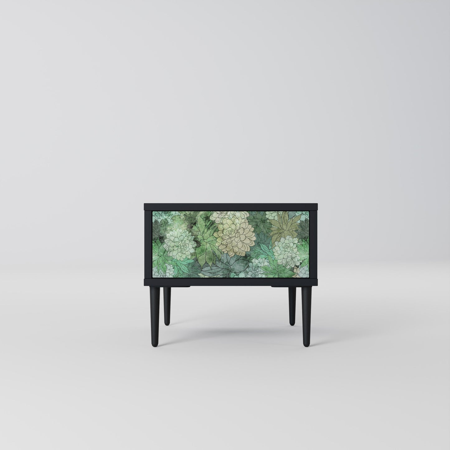 SUCCULENT CLUSTER Nightstand in Black Finish
