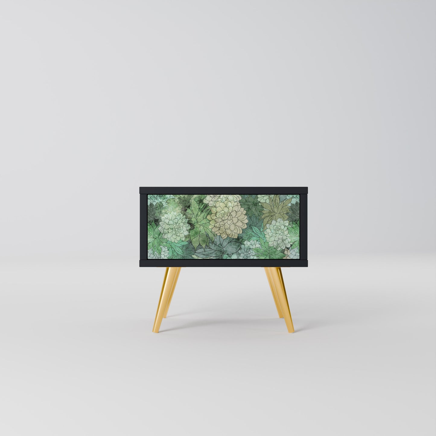 SUCCULENT CLUSTER Nightstand in Black Finish