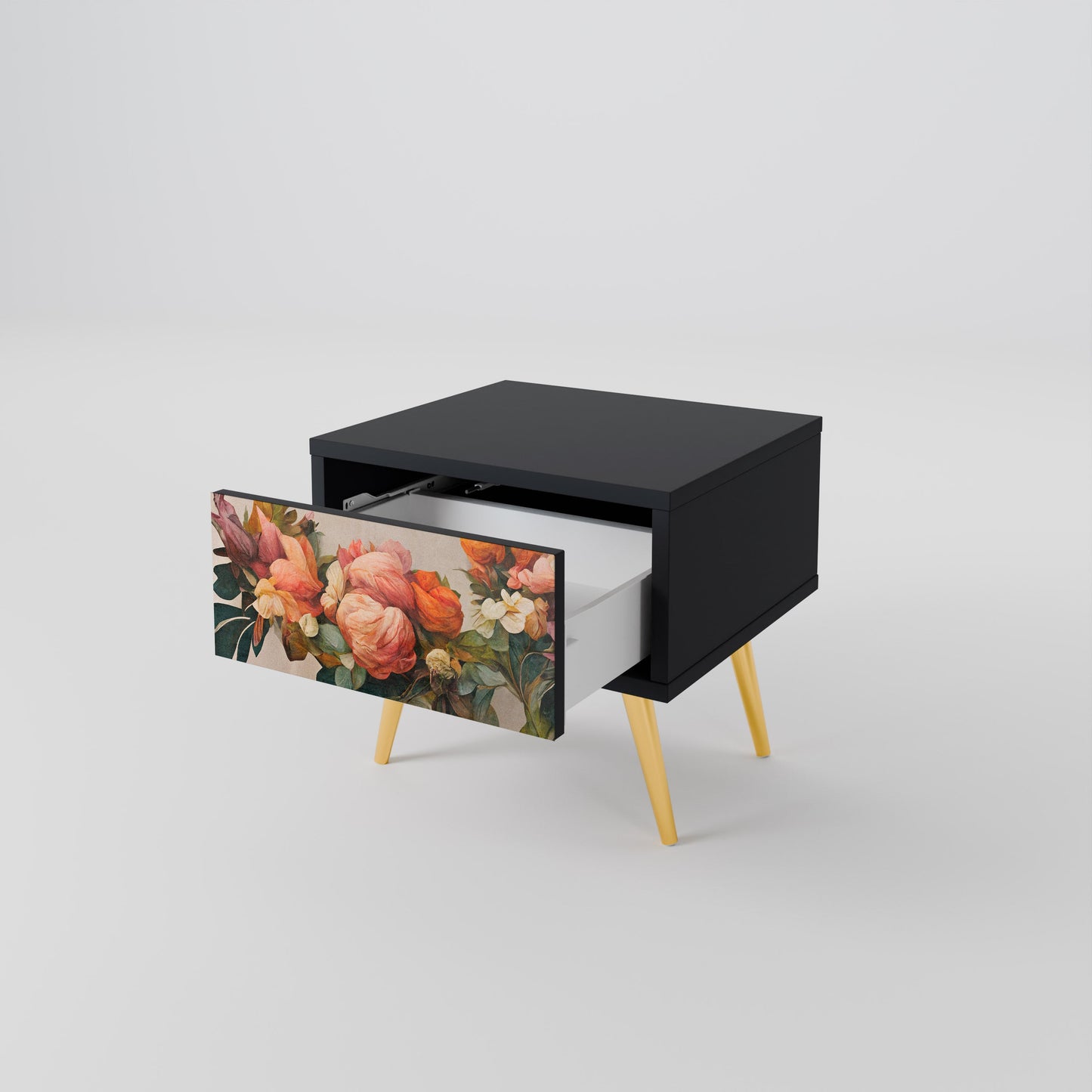 STYLISH BEAUTY Nightstand in Black Finish