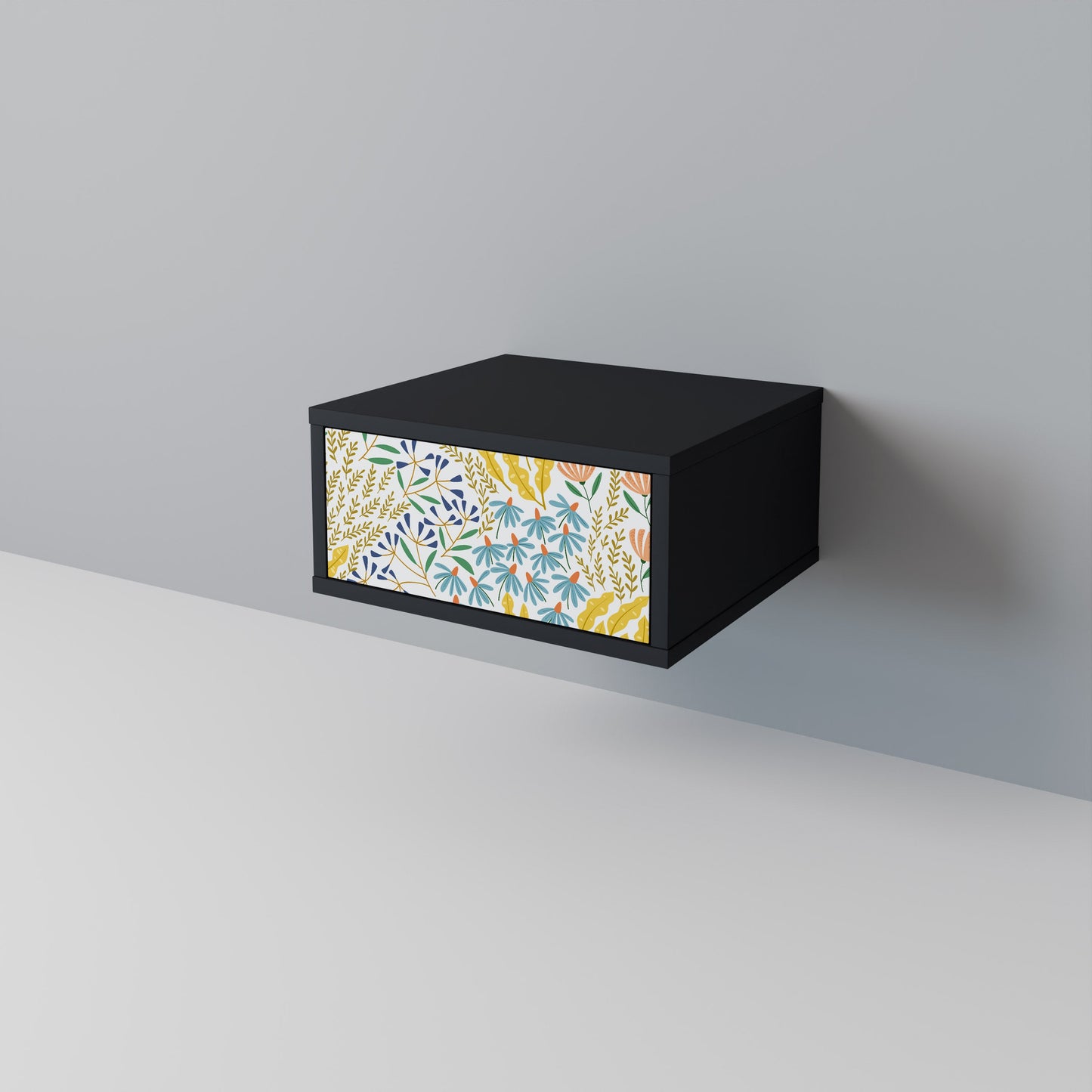 HELLO SPRING Nightstand in Black Finish