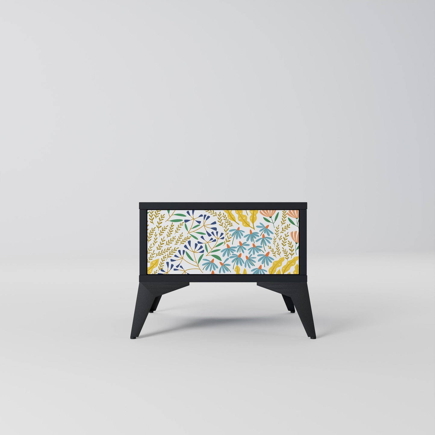 HELLO SPRING Nightstand in Black Finish