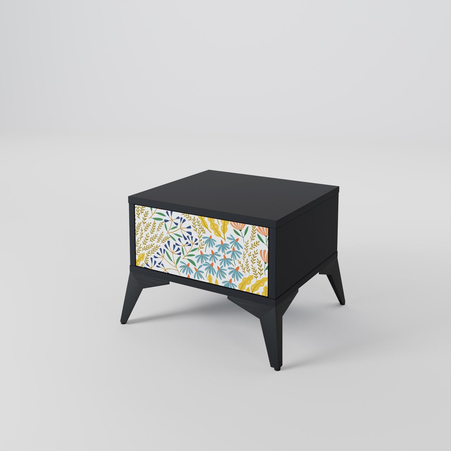 HELLO SPRING Nightstand in Black Finish