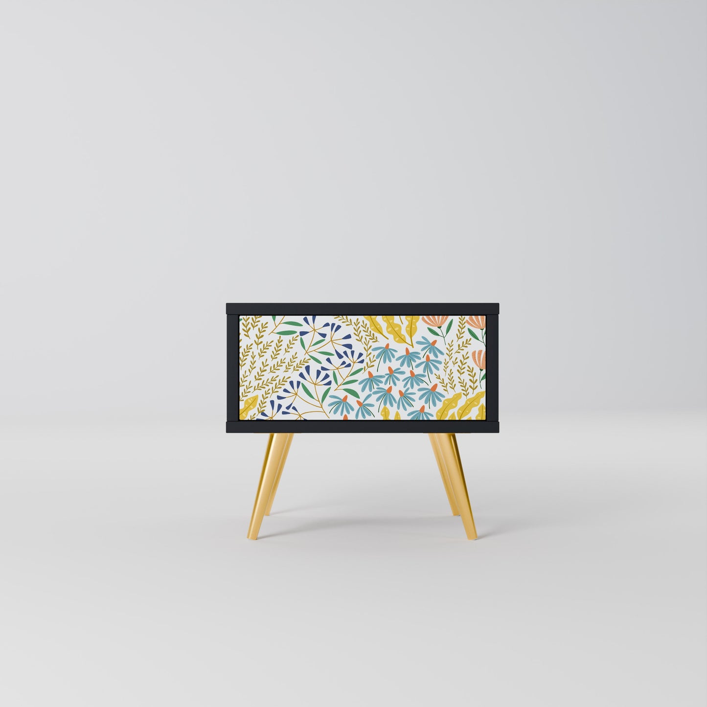 HELLO SPRING Nightstand in Black Finish