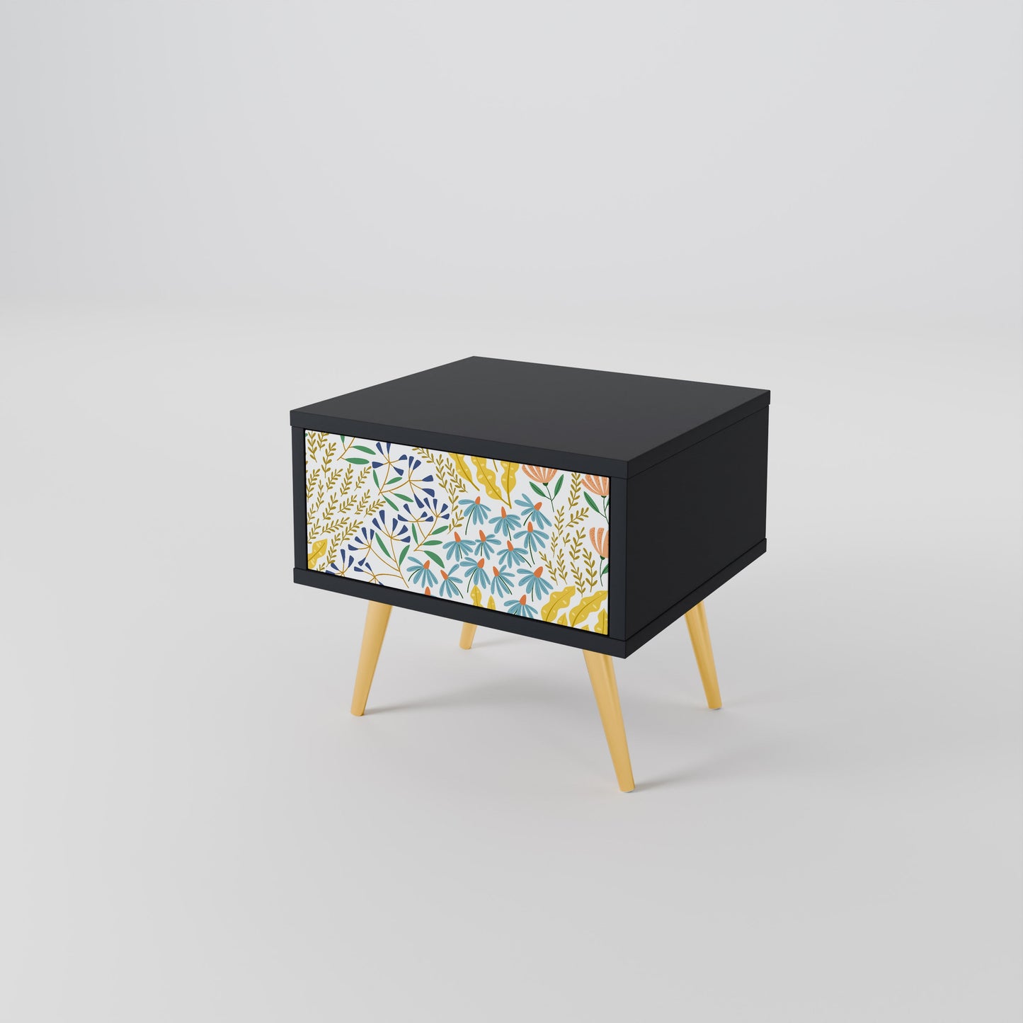HELLO SPRING Nightstand in Black Finish