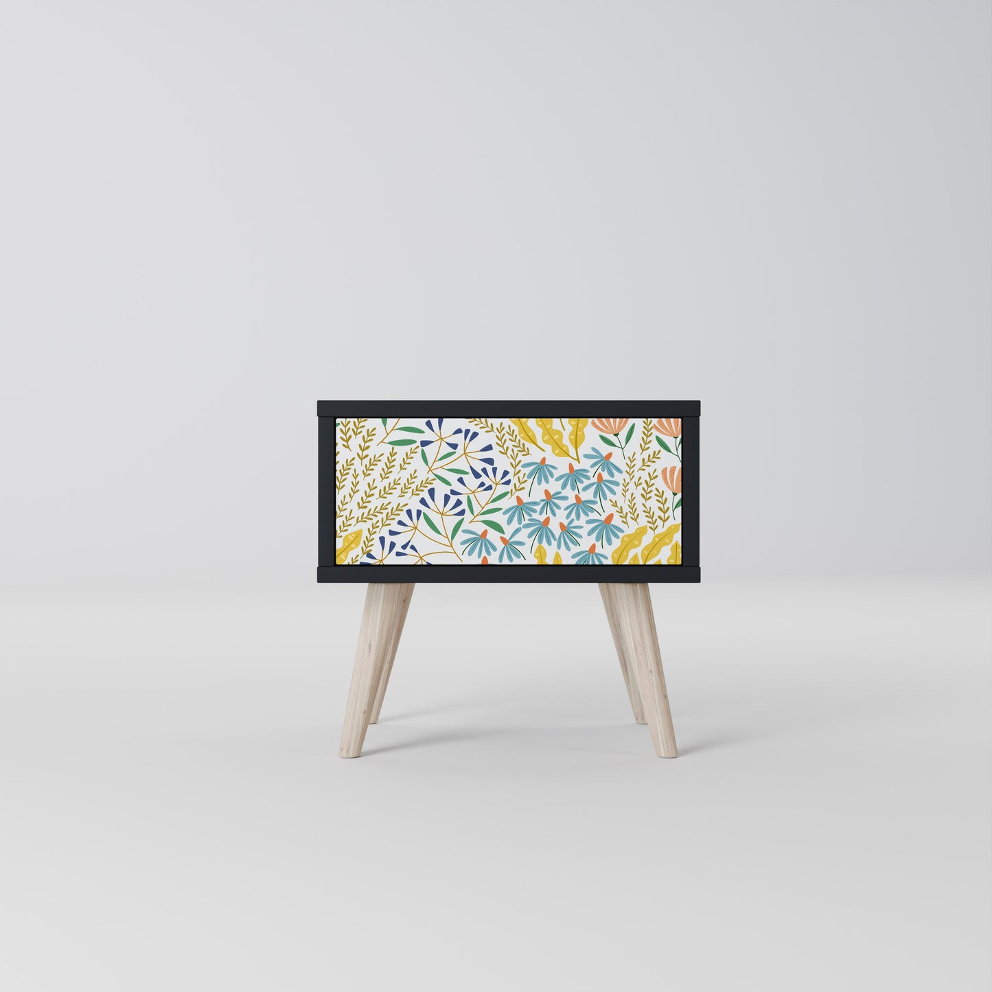 HELLO SPRING Nightstand in Black Finish