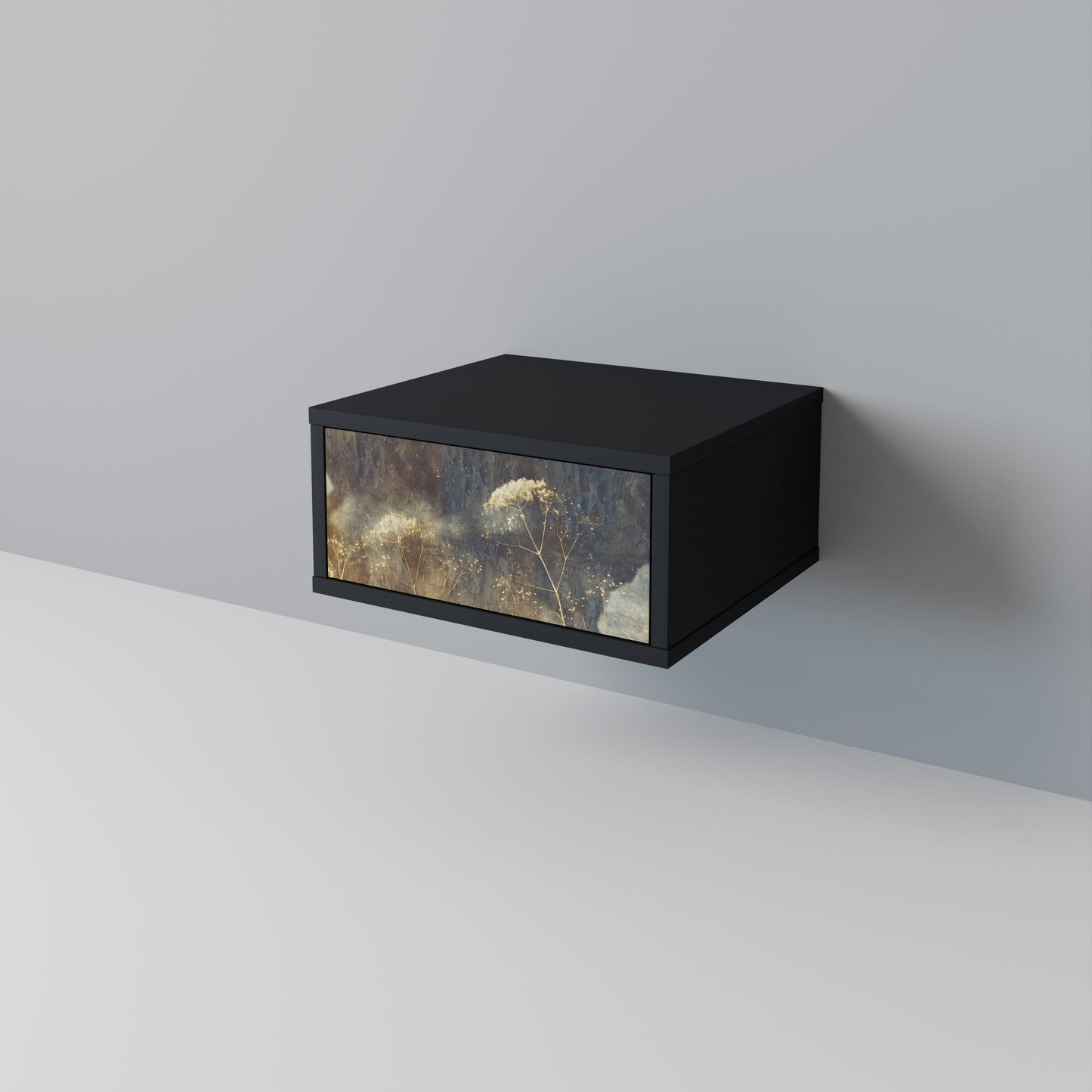 GENTLE POWER Nightstand in Black Finish