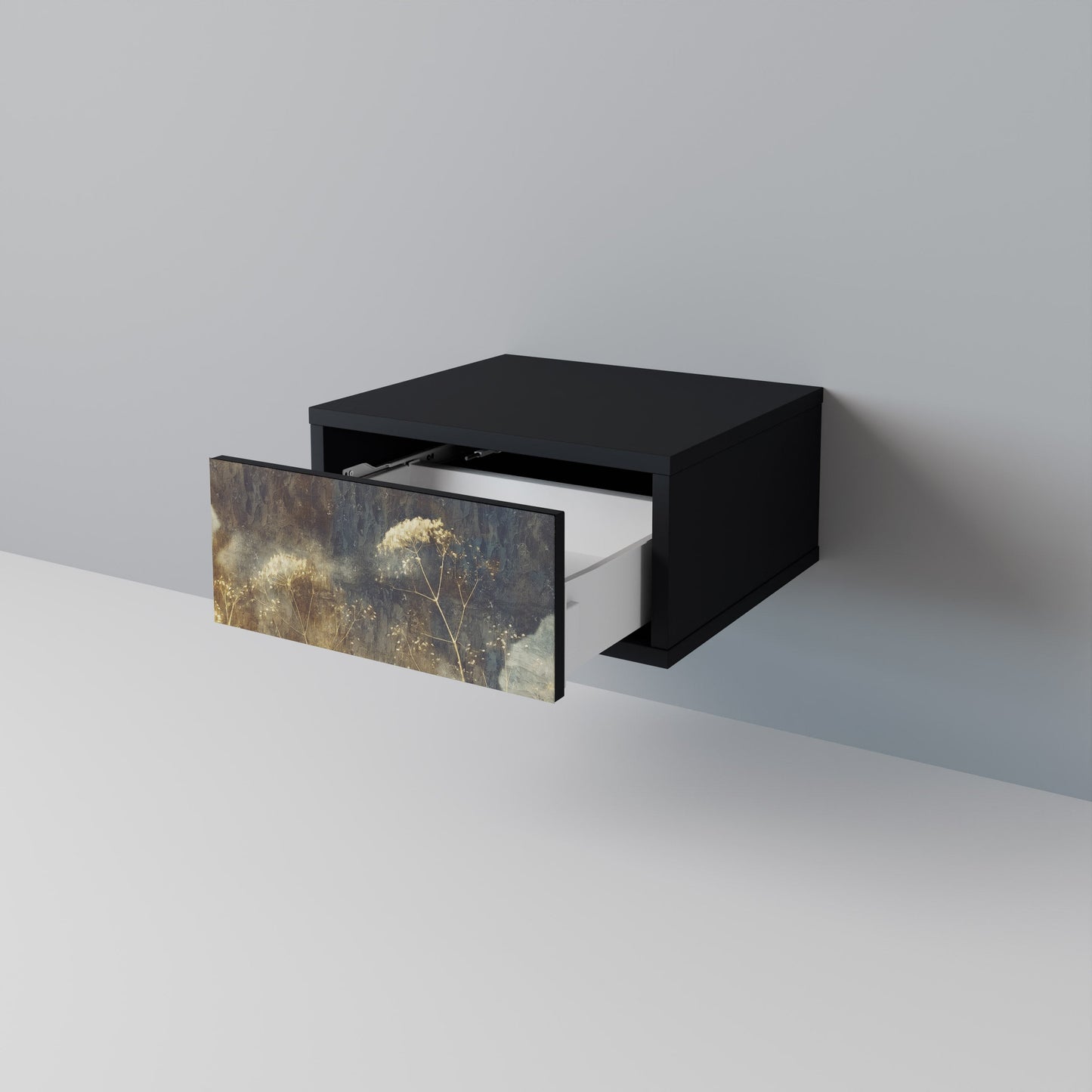 GENTLE POWER Nightstand in Black Finish