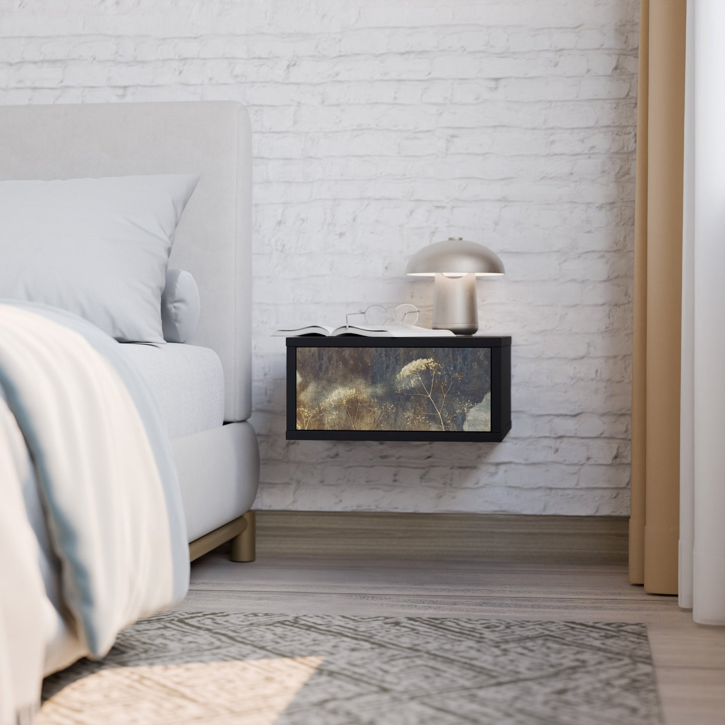 GENTLE POWER Nightstand in Black Finish
