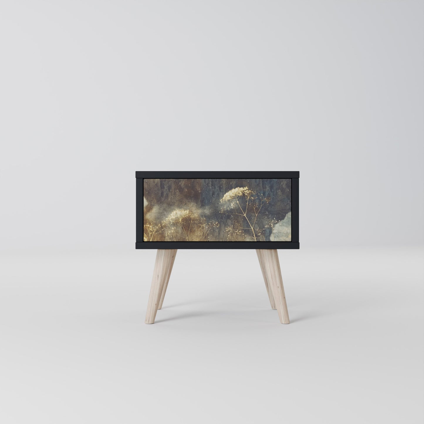 GENTLE POWER Nightstand in Black Finish