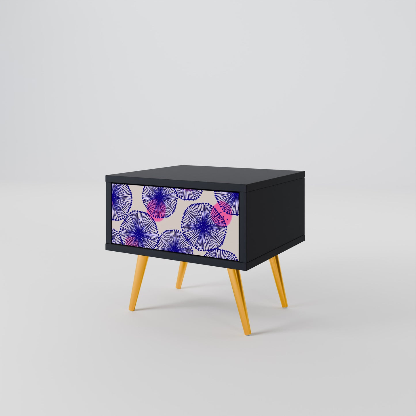 MAGIC NATURE Nightstand in Black Finish