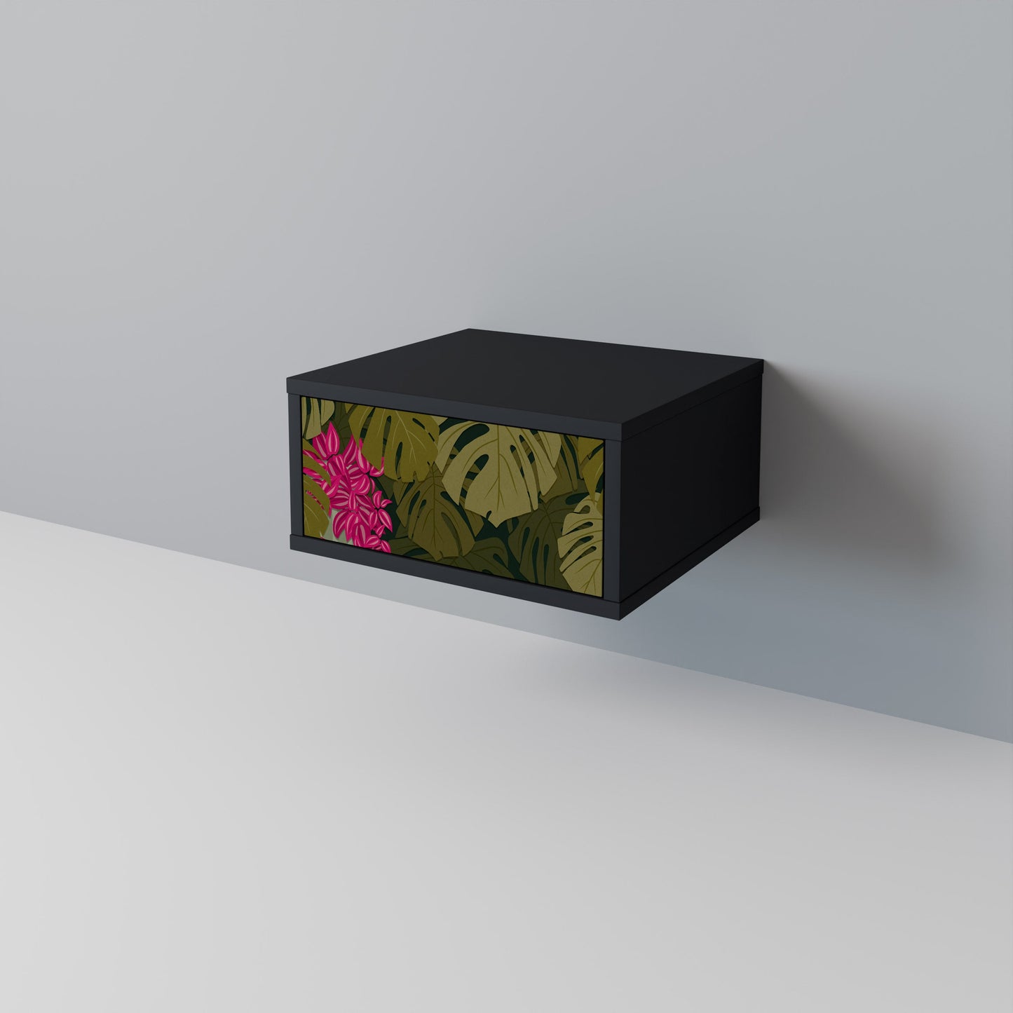 TROPICAL BEAUTY Nightstand in Black Finish
