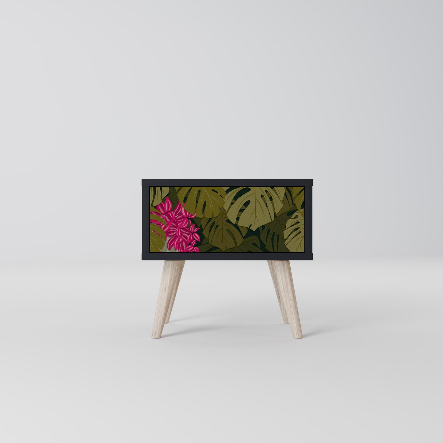 TROPICAL BEAUTY Nightstand in Black Finish