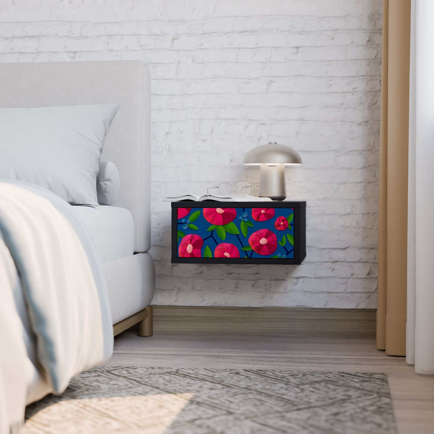 SPRING THOUGHTS Nightstand in Black Finish