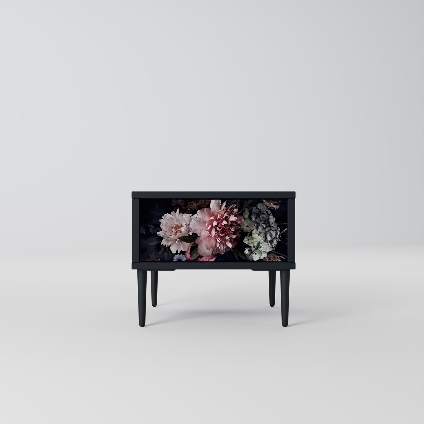 PURE BLOSSOM Nightstand in Black Finish