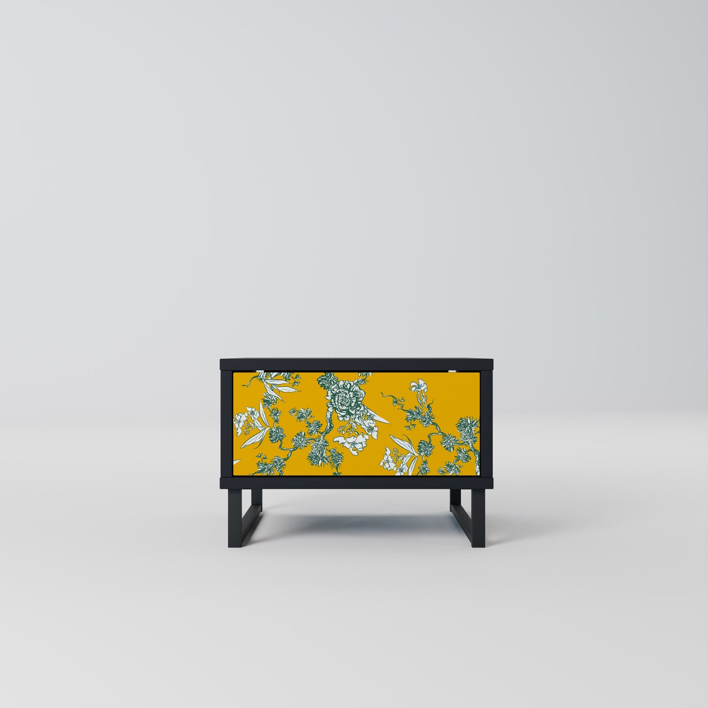 YELLOW CHINOISERIE Nightstand in Black Finish