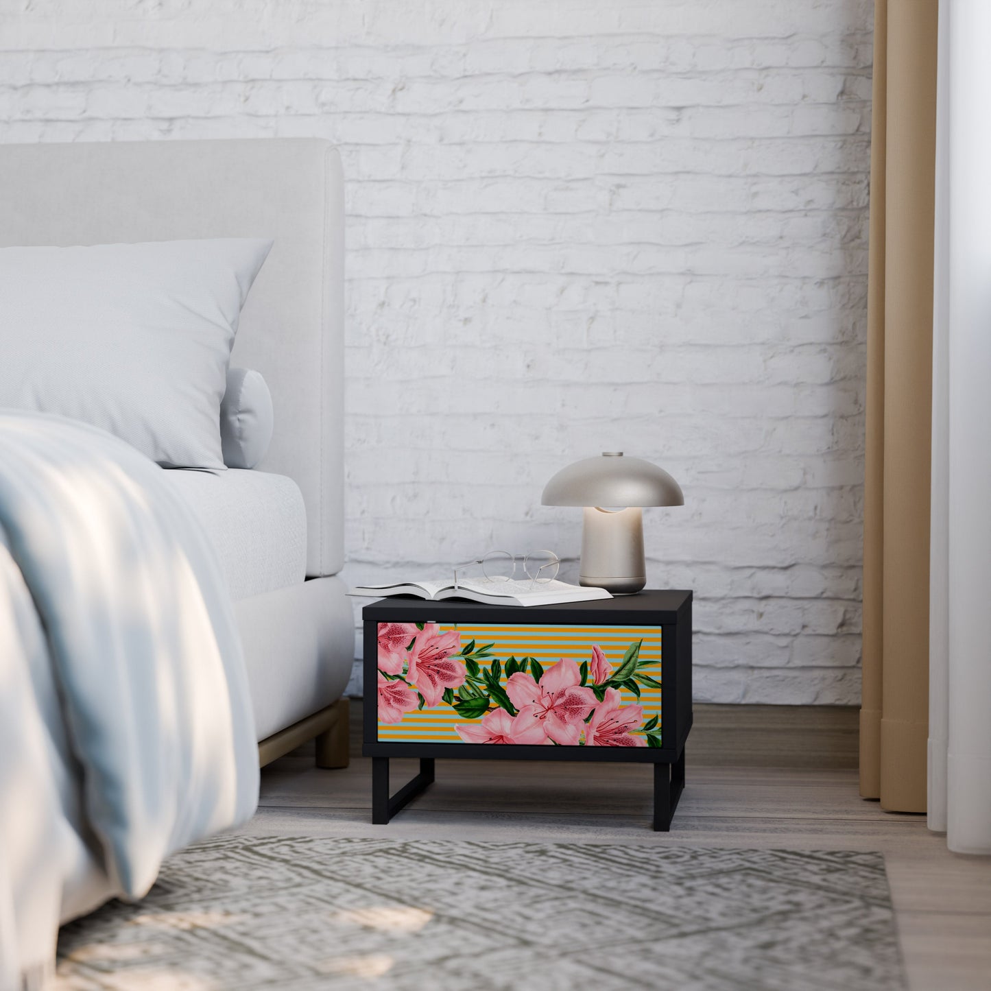 FRAGILE BEAUTY Nightstand in Black Finish