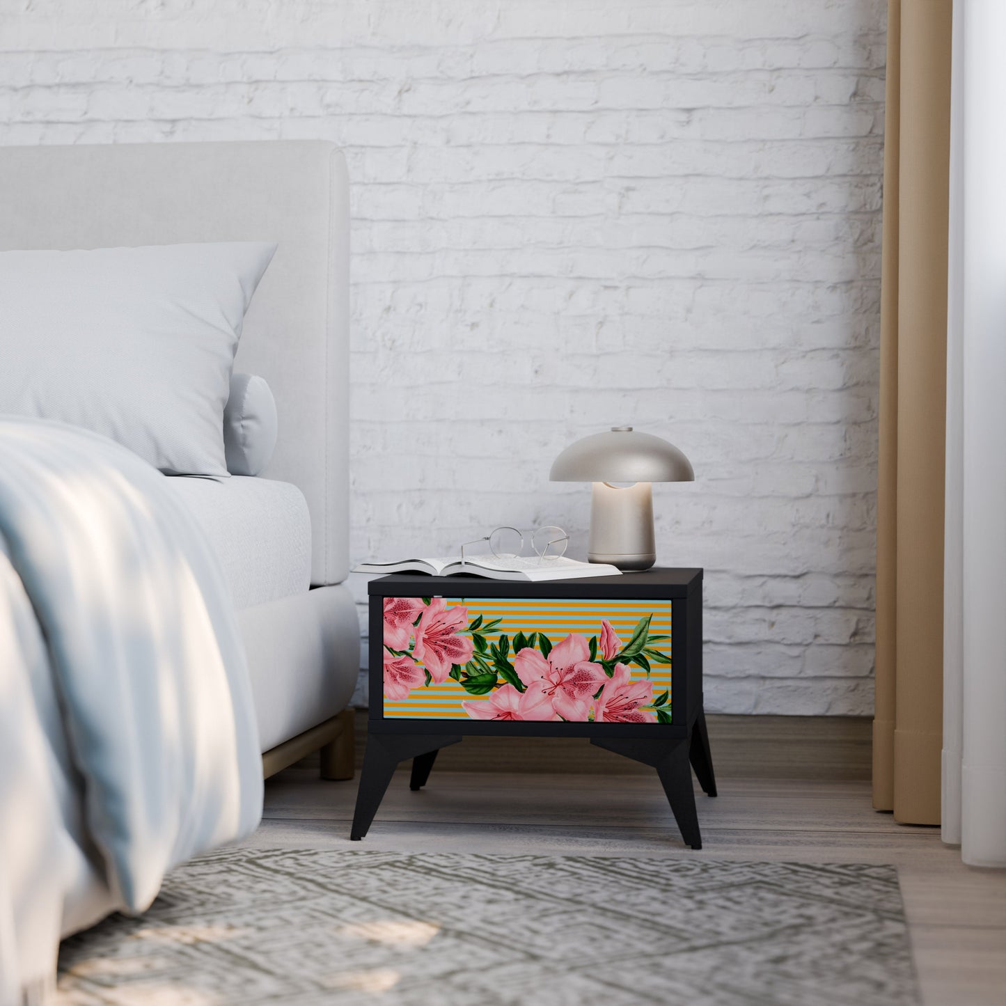 FRAGILE BEAUTY Nightstand in Black Finish